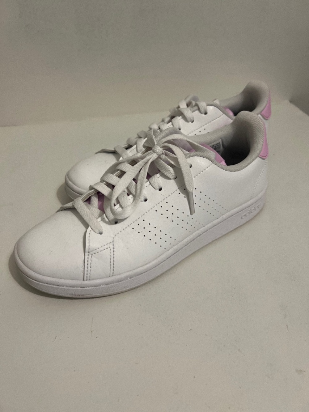 Size 7 1/2 Pink and White Adidas sneakers